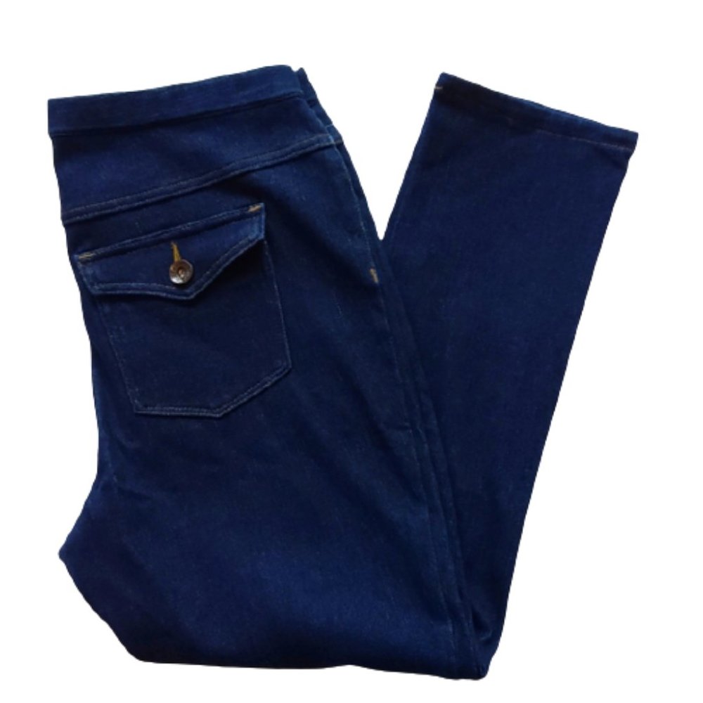 Hue Capri Darkwash Pull On Jean Stretch Legging- Sz. Sm
